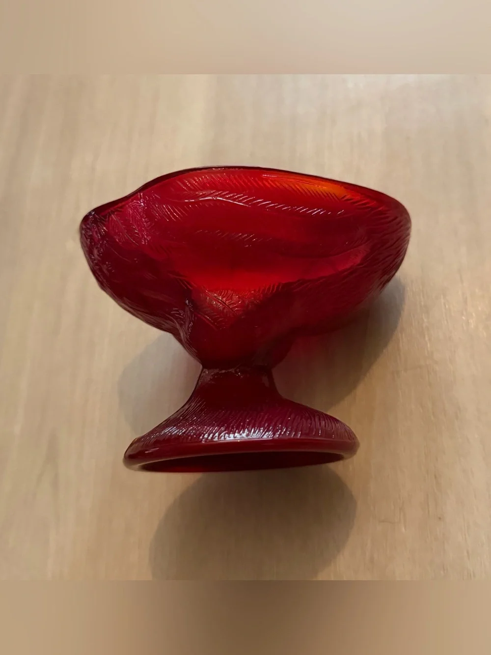Vintage Rooster on Nest Footed Ruby Red 2 Piece Dish & Cover Ruby Red